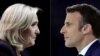 လက်ရှိ ပြင်သစ်သမ္မတ Emmanuel Macron (ယာ) နဲ့ လက်ယာစွန်း National Rally ပါတီ သမ္မတကိုယ်စားလှယ်လောင်း Marine Le Pen.