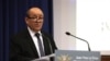 Franch Defense Minister Jean-Yves Le Drian speaks during a press conference, in Paris, Saturday, Jan. 12, 2013. Le Drian said hundreds of French troops are involved in an operation that destroyed a command center of Islamic rebels in Mali. (AP Photo/Thiba