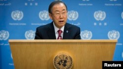 联合国秘书长潘基文11月25日在纽约的联合国总部