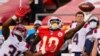 Le receveur Tyreek Hill lorsqu'il était dans l'équipe des Chiefs de Kansas City lors d'un match contre les New England Patriots à Kansas City, Missouri, le 5 octobre 2020. Jay Biggerstaff / USA TODAY