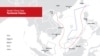 South China Sea territorial claims map. China uses a U-shaped nine-dash line that leaves spaces between those lines open to interpretation.