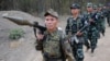 Karen National Union (KNU) တပ်ဖွဲ့ဝင်များကို ကရင့်အမျိုးသားနေ့နှစ်ပတ်လည်အခမ်းအနားတွင် တွေ့ရစဉ်။ ( ယခင်မှတ်တမ်းဓာတ်ပုံ)  